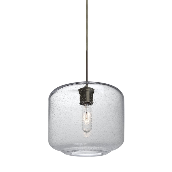 Besa Lighting Niles 10 Cord Pendant, Clear Bubble, Bronze, 1x60W Incandescent 1JT-NILES10CL-BR - main